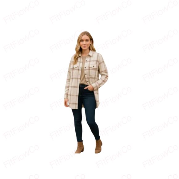Universal Thread Tops - Universal Thread Women’s Boyfriend Plaid Flannel Shacket Size S  2 Front Pockets